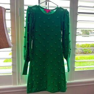 Lilly pulitzer green sweater dress xxs